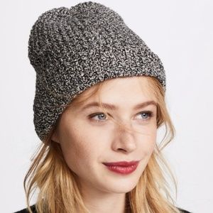 Madewell Black & White Billie Slouchy Knit Beanie